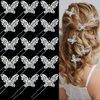 15 Pieces Butterfly Hair Pin Butterfly Hair Clips alloy Rhinestone Crystal Pearl Hair Clips Bridal Wedding Hair Pins Bride Bridesmaid Headwear Hair Accessories for Women Girls