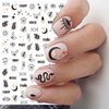 Ancient Tribe Nail Art Stickers, Tribal Totem Feather Alien Moon Star Eyes Skull Nail Sticker, 3D Indian Self-Adhesive Nail Art Decals Design for Women Girls Manicure Charms Decorations Nail Art Tips