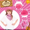 6 Pink Cowgirl and Cowboy Hat and Bandana Set, Texan Western Party Pack with 6 Hats and Bandanas, Adult Kids Girls Party Supplies