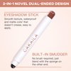 LOKFAR Cream Eye-Shadow Stick, Waterproof Cream Eyeshadow Pen Rotatable Creamy Eye Shadow Pencil Crayon, Matte and Shimmer Eyeshadow Makeup Stick with Sponge Smudger (03# Matte Reddish-brown)