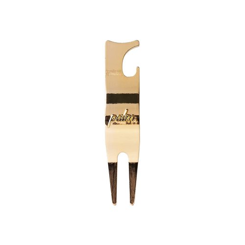 Palm Divot Repair Tool, Ergonomic 4 in 1 Design, U Shaped Top to Rest Clubs, Bottle Opener, Lightweight and Sturdy (Gold)