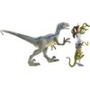 Mattel Jurassic World Camp Cretaceous Yasmina Yaz and Velociraptor Human and Dino Pack with 2 Action Figures, 2 Compys Figures and Accessory, Toy Gift Set and Collectible