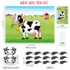 NEBURORA Pin The Tail on The Cow Game with 30 Tails for Forest Farm Birthday Christmas Supplies Pin Game, Boys Girls Woodland Animal Party Decorations Home Wall Decor