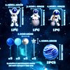 LaVenty Space Cake Toppers Outer Space Astronaut Rocket Stars Cake Decorations for Birthday Party Supplies Baby Shower