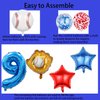 HADCKJA Baseball Balloon Baseball Birthday Party Supplies with 9th Balloon Baseball Glove Balloon Red Blue Star Red Blue Confetti Balloon for Baseball Party Decorations Birthday Party Decorations 9Pcs