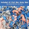 HAPTIME Civil War Army Men Set (42 pcs), American Civil War Toys, Plastic Army Men Action Figures, Including Flagman, Knight, Soldier, Perfect for School Project Dioramas, Revolutionary War Toys