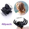 BOARDFEB 48 Pcs Mini Hair Claw Clips for Girls Women Small Hair Clips Tiny Plastic Jaw Clips Non Slip Pins Hair Clamps(Black)