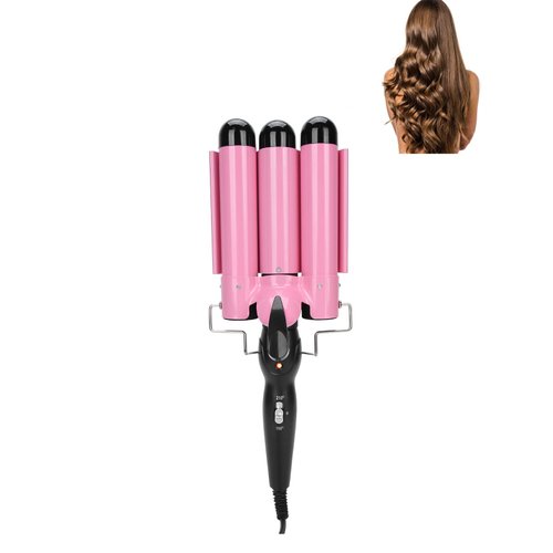 Curling Iron Set,3 Barrel Curling Wand Set 180 to 210℃ Adjustable Temperature Rotating Curling Iron,Wavy Hair Curler for Household, Hairdressing Shop (32mm)