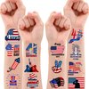100 PCS Independence Day American Temporary Tattoos Themed Birthday Party Decorations Favors Supplies Decor Cute 4th of July Fourth of July Tattoo Stickers Gifts For Boys Girls Class Prizes Carnival