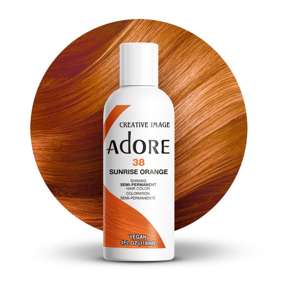 Adore Semi Permanent Hair Color - Vegan and Cruelty-Free Hair Dye - 4 Fl Oz - 038 Sunsine Orange (Pack of 1)
