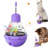 KitchiFlora Cat Toys for Bored Indoor Cats Tumbler Interactive Cat Toys with Teaser Wand Cat Food Dispenser - Ideal for Exercise and Boredom Relief Pet Supplies Birthday Gift (Purple)