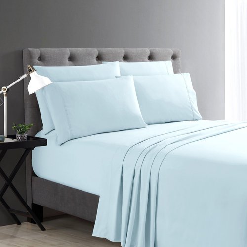 Home Collection Micro Caress Luxurious Sheet Set, 90GSM 3 -Piece Twin with 1 Additional Pillowcase, Aqua Color