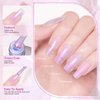 Born Pretty Hema-Free X-Jelly Gel Glitter Jelly Pearl Purple Gel Nail Polish Shimmer Pearl Mermaid Natural Translucent Soak Off Gel Polish U V Light Cure for Nail Art DIY 15ML,75% Glitter Jelly