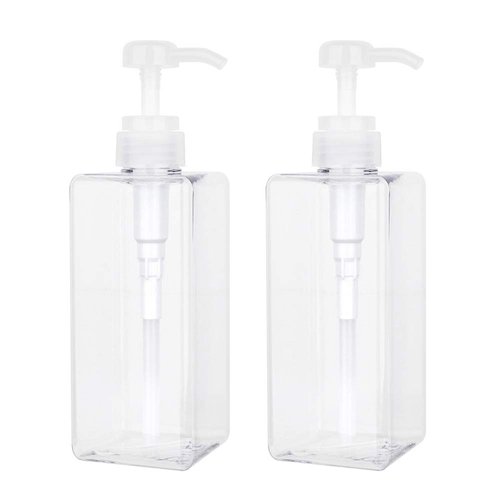 22oz / 650ml Empty Plastic Pump Bottles, Refillable Lotion Soap Dispenser Liquid Container for Kitchen or Bathroom Soaps Shampoo and Body Wash, 2 Pack Clear