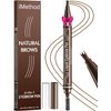iMethod Microblading Eyebrow Pen - Eyebrow Pencil 2-in-1 Dual-Ended Eye Brow Pencils for Women with 3-Fork-Tip Applicator and Spoolie Brush Create Natural Hair-Like Defined Brows, Last All-Day, Brown