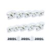 Black & White Floral Checkered Lace w/Rhinestone French Tip Nail Stickers/Decals