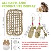 Hamiledyi Rabbit Seagrass Mat Hanging Bunny Chew Toys for Teeth Rabbit Enrichment Activity Mat Small Animal Toys for Guinea Pigs Chinchillas Gerbils Birds