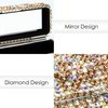 Adorila Lipstick Case with Mirror, Rhinestone Crystal Lipstick Organizer for Travel, Portable Bling Diamonds Lip Gloss Storage Holder (Gold)