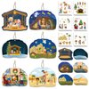 48Pcs Religious Crafts Nativity Stickers Make a Nativity Scene Sticker Ornament Christmas Tree Hanging Decorations Christian Craft Kits for Holy Night Religious Party Jesus