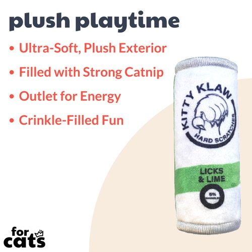 Huxley & Ket Plush Cat Toy | Kitty Klaw Licks & Lime | Nappy Hour Strong Catnip Filled Cat Toy | Plush Interactive Kitten and Cat Toy with Catnip and Crinkle | Kittybelles
