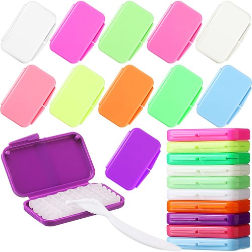 Sinmoe 40 Pack Braces Dental Wax Orthodontic with Colorful Storage Case and Small Plastic Cutter Repair Kit for Dental Care Braces Wearer Braces Brackets, 10 Flavors