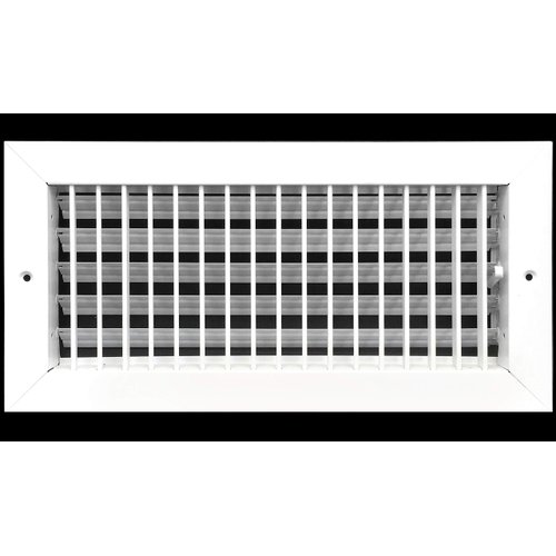 Adjustable AIR Supply Diffuser - HVAC Vent Cover Sidewall or Ceiling Adjustable AIR Supply Diffuser - HVAC Vent Cover Sidewall or Ceiling - Grille Register - High Airflow… (14"w X 6"h, White)