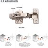 DecoBasics Kitchen Cabinet Frameless Hinges (Pack of 4), Soft Close Door Hinges, Metal Hinges for Kitchen Drawers, Cabinet Hardware, 3 Way Adjustability & Easy Installation