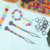Snoghmil 1605pcs Hair Braid Kit Including 600pcs 9x6mm Glitter Pony Beads, 1000pcs Elastic Rubber Bands, and 5pcs Quick Beaders