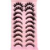 New Mix 10Pairs Natural Long Lashes 5D Fluffy Cat Eye Lashes Wispy Volume And Soft False Eyelashes Makeup Extensions Fake Lashes (10PairsMix-510)