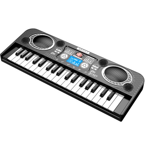CALEST Black 37 Keys Keyboard Piano for Kids, Mini Beginner Keyboard Piano Kids Musical Instruments Gift Toy, Dual-Mode Switching Keyboard Portable Piano for Toddlers 3-12