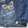 Peacolate 2-11Y Little&Big Girls Sequin Outerwear Embroidery Denim Jacket(Butterfly,7-8y)