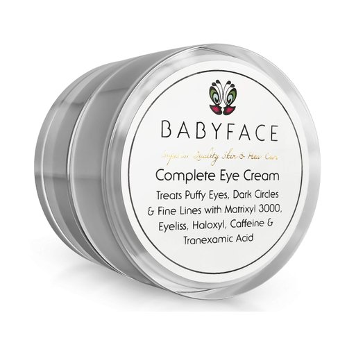Babyface Complete Eye Cream for Dark Circles, Wrinkles, Bags &amp; Puffy Eye Reduction Brightens &amp; Sm...