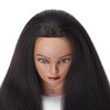 Headstar Mannequin Head 100% Real Hair 16" Afro Training Head Mannequin Doll Head Manikin Head Styling Training Head Cosmetology Doll Head Hair for Practice Cutting Braiding with Clamp Stand