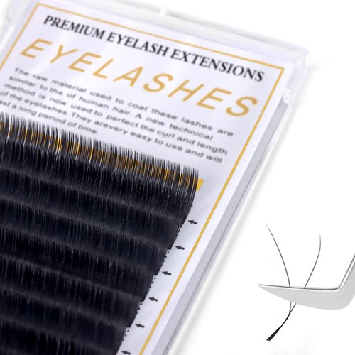Eyelash Extensions 2 D Curl 8-15mm Mixed Single Lash Extensions Supplies Individual Lashes Tray Volume & Silk Classic Lash (2 D Curl 8-15mm Mix)