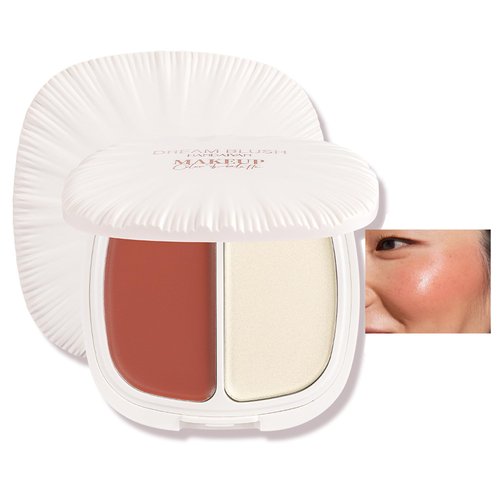 MIESCHER 2 In 1 Pearl Blush Highlights, Blush+Highlight Multi-Use Sea Shell Tinted Cream Blush Face Makeup for Cheek & Eye, Lightweight Blendable Highlighter Blusher, Natural Finish, 03#Free Spirit