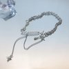 Buyongwant Irregular Star Pendant Necklace Y2k Beads Silver Metal Women's Design Collar Chain Fashion 15.75 Inch