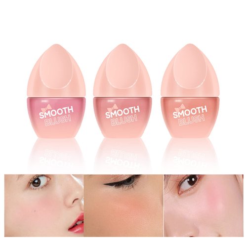 Joyeee 3 Pack Liquid Blush Set, Rose Blush, Light Pink Blush, Tangerine Orange Blush for White Fair Skin, Daughter Teen Girls Gift Idea, Vegan & Cruelty-Free, 0.28fl.oz /8ml (#01#02#03)