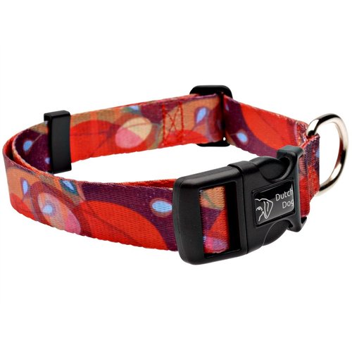 Dutch Dog Amsterdam Fashion Dog Collar, 20 to 25-Inch, Ruby Harvest