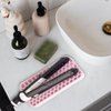 Small Silicone Pad for Curling Iron, Thicker Heat Resistant Silicone Mat for Hair Tools, Portable Hair Styling Tool Rest Holder for Straightener, Hair Dryer, Flat Iron (Pink)