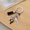 PHAETON 20PCS Hairdresser Hair Dryer Scissor Comb Keychain with Tassel and Diamond Hair Stylist for Barber Hairdresser Gifts Hair Stylist Gifts Hairdresser Keychain