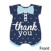 Hello Little One - Blue and Navy - Shaped Thank You Cards - Boy Baby Shower Thank You Note Cards with Envelopes - Set of 12