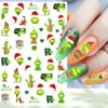 6 Sheets Christmas Nail Art Stickers, 3D Christmas Nail Decals, Funny Cartoon Design Holiday Self-Adhesive Christmas Nail Decoration Accessories for Women Girls Kids