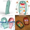 Baby Dinosaur Cell Phone Toy Removable Soft Teether Case, Lights, Music & Adjustable Volume Kids Play & Learn Pretend Phone Infant Toddler, Preschool Holiday Birthday Gift Girl Boy 18 Months (Green)