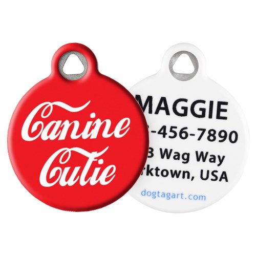 Dog Tag Art Canine Cutie - Custom Pet ID Tag for Dogs and Cats - Small Size