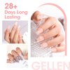 Gellen Rubber Gel Base for Nails, 6 in 1 Builder Strengthener Gel, Natrual Nude Base Coat Nail Polish,18ml Jelly Gel Nail Polish, UV Rubber Base Gel for Manicure, Nail Art, Salon Gift for Her