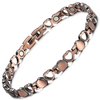 RainSo Pure Copper Heart Design Womens Magnetic Anklets 3500 Gauss Adjustable with Gift Box