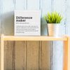 AOZHUO Difference Maker Definition Home Office Decor Wooden Box Sign, Motivational Farmhouse Decorative Positive Office Desk Accessories Wood Plaque Affirmations Wood Table Sign for TV Cabinet Shelf