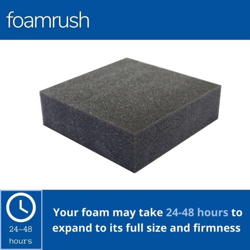 FoamRush 1" x 24" x 72" Charcoal High Density Upholstery Foam Cushion (Upholstery Sheet, Foam Padding, Seat Replacement, Chair Cushion Replacement, Square Foam, Wheelchair Seat Cushion) Made in USA