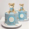 3D Bear Cake Toppers Bear Cake Decorations for Boy Girl Baby Shower Birthday Party Supplies (bule)