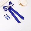 HZEYN Game Day Hair Bows for Women Football Hair Bow Clips Jeweled Crystal Long Tail Satin Ribbon Hair Barrette Sports Team Spirit Game Day Outfits Accessories Gifts White Blue